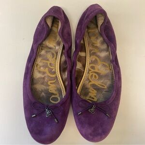 SAM EDELMAN Women’s Felicia Size 8.5m Suede Leather Ballet Flats Magenta